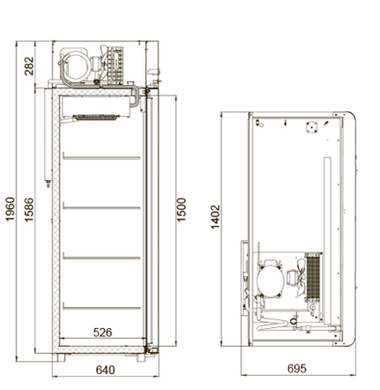 Холодильна шафа Polair CM110-Sm-Alu (двокамерний)