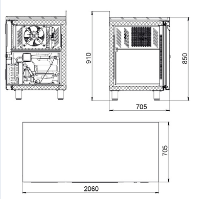 Морозильний стіл Polair TB4 GN-GC (четверо дверей)