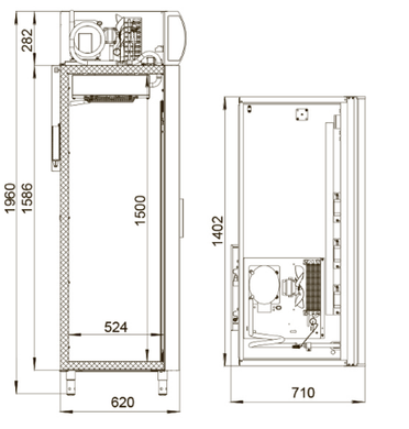 Холодильный шкаф Polair DM110Sd-S с канапе (двери купе)