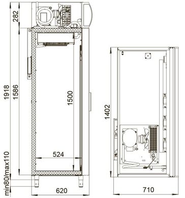 Холодильна шафа Polair DM110Sd-S (версія 2.0) з канапе (двері купе)