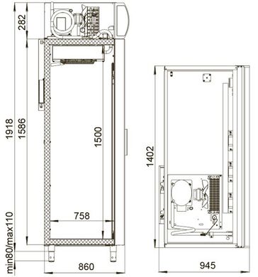 Холодильный шкаф Polair DM114Sd-S с канапе (двери купе)