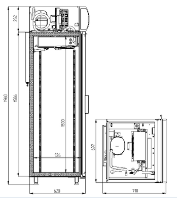 Морозильна шафа Polair DB105-S (двері скло)