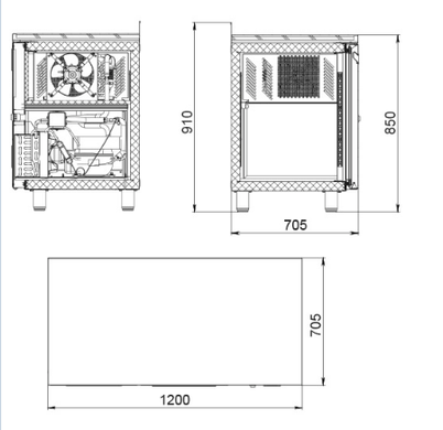 Холодильний стіл Polair TM2 GN-GC (двоє дверей)