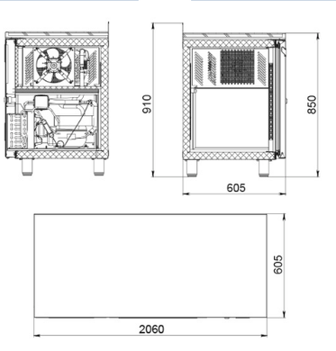 Холодильный стол Polair TM3 GN-G (три двери)