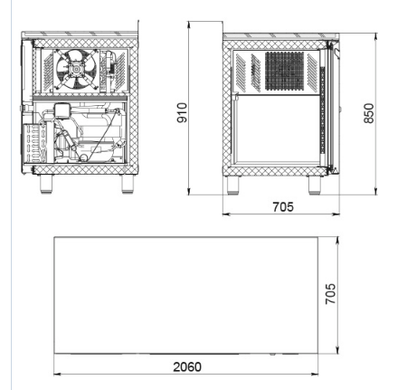 Холодильный стол Polair TM4 GN-GC (четыре двери)
