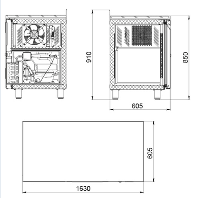 Холодильный стол Polair TM3-GC (три двери)
