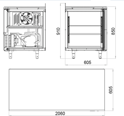 Холодильный стол Polair TM4-G (четыре двери)