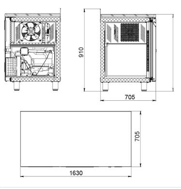 Морозильный стол Polair TB3 GN-GC (три двери)