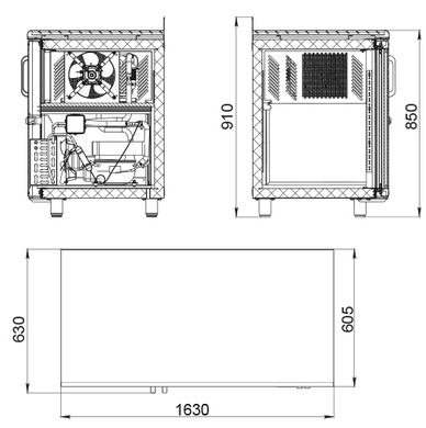 Холодильний стіл Polair TD3-G (троє дверей скло)